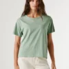 T-shirt con logo in strass