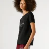 T-shirt con logo in strass T-shirt con logo in strass