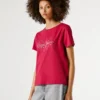 T-shirt con logo in strass