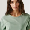 T-shirt con logo in strass