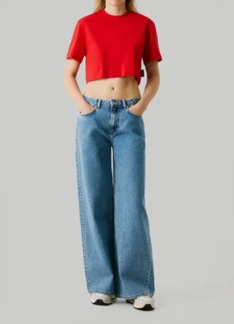 T-shirt con maniche e logo, vestibilità squadrata