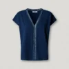 T-shirt con scollo a V e dettagli traforati T-shirt con scollo a V e dettagli traforati