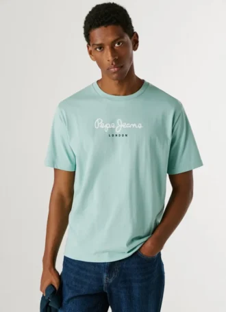 T-shirt con stampa logo e vestibilità regolare T-shirt con stampa logo e vestibilità regolare