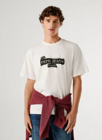 T-shirt con stampa logo e vestibilità regolare
