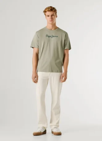T-shirt con stampa logo e vestibilità regolare T-shirt con stampa logo e vestibilità regolare