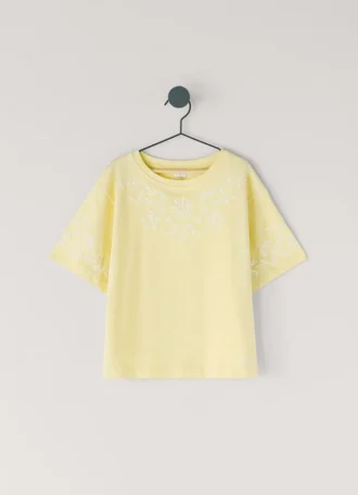 T-shirt dalla vestibilità comoda con ricami floreali