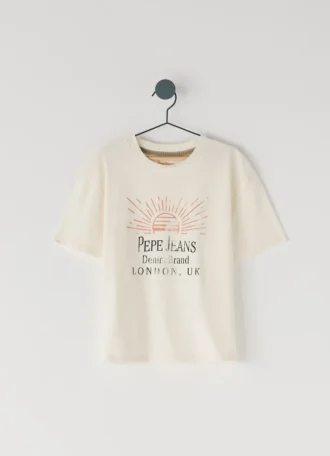 T-shirt dalla vestibilità comoda con stampa del logo T-shirt dalla vestibilità comoda con stampa del logo