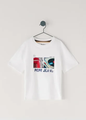 T-shirt dalla vestibilità comoda con stampa fotografica T-shirt dalla vestibilità comoda con stampa fotografica
