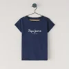 T-shirt slim fit con logo glitterato T-shirt slim fit con logo glitterato