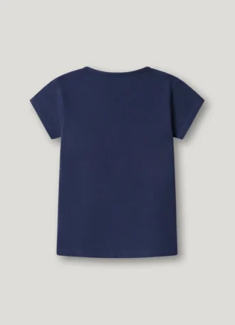 T-shirt slim fit con logo glitterato