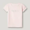 T-shirt slim fit con logo glitterato T-shirt slim fit con logo glitterato
