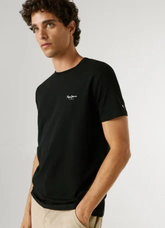 T-shirt slim fit con stampa logo