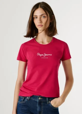 T-shirt slim fit con stampa logo