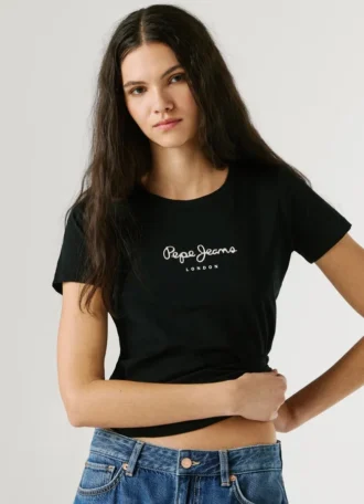 T-shirt slim fit con stampa logo
