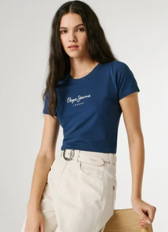 T-shirt slim fit con stampa logo