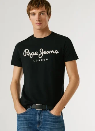 T-shirt slim fit con stampa logo
