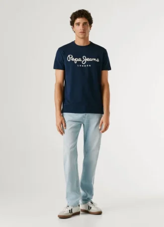 T-shirt slim fit con stampa logo