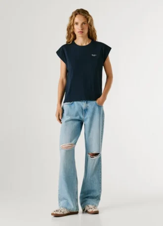 T-shirt slim fit con stampa logo