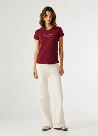 T-shirt slim fit con stampa logo