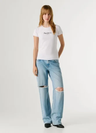 T-shirt slim fit con stampa logo
