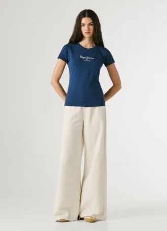 T-shirt slim fit con stampa logo