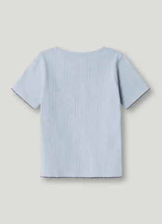 Top a girocollo in maglia pointelle