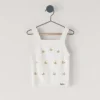 Top a maglia pointelle con fiori ricamati Top a maglia pointelle con fiori ricamati