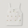 Top a maglia pointelle con fiori ricamati Top a maglia pointelle con fiori ricamati