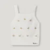 Top a maglia pointelle con fiori ricamati Top a maglia pointelle con fiori ricamati