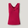 Top a V con bordi a costine Top a V con bordi a costine