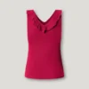 Top a V con bordi a costine Top a V con bordi a costine