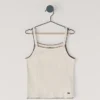 Top con spalline in maglia pointelle Top con spalline in maglia pointelle