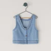 Top in denim senza maniche Top in denim senza maniche
