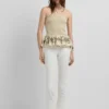 Top in lino con scollo all’americana Top in lino con scollo all’americana