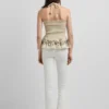Top in lino con scollo all’americana Top in lino con scollo all’americana