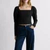 Top jacquard dal taglio corto