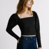 Top jacquard dal taglio corto