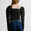 Top jacquard dal taglio corto