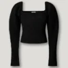 Top jacquard dal taglio corto
