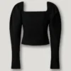 Top jacquard dal taglio corto