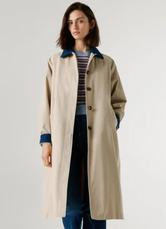 Trench con colletto a camicia
