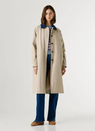Trench con colletto a camicia