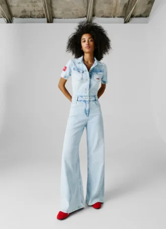 Tuta lunga in denim dalla vestibilità regolare