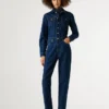 Tuta lunga in denim dalla vestibilità regolare Tuta lunga in denim dalla vestibilità regolare