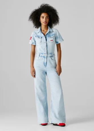 Tuta lunga in denim dalla vestibilità regolare