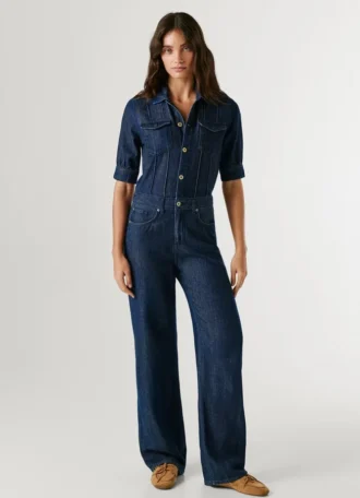 Tuta lunga in denim dalla vestibilità regolare